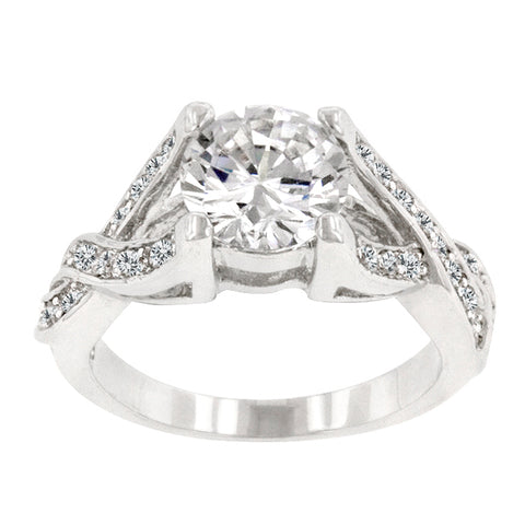 Fiora Brillant Round CZ Twist Engagement Ring  | 4.5ct