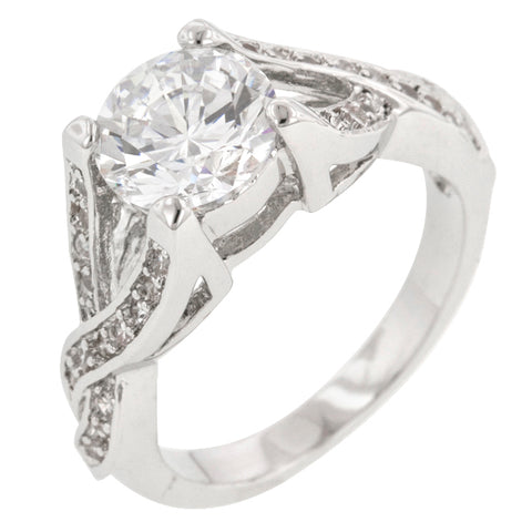 Fiora Brillant Round CZ Twist Engagement Ring  | 4.5ct