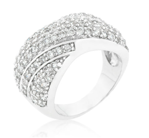 Flair Cluster Fashion Pave Wide Band Ring | 7ct | Cubic Zirconia - Beloved Sparkles
 - 3