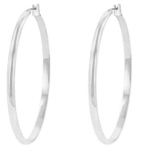 Flavia Silver Large Hoop Earrings | 52mm