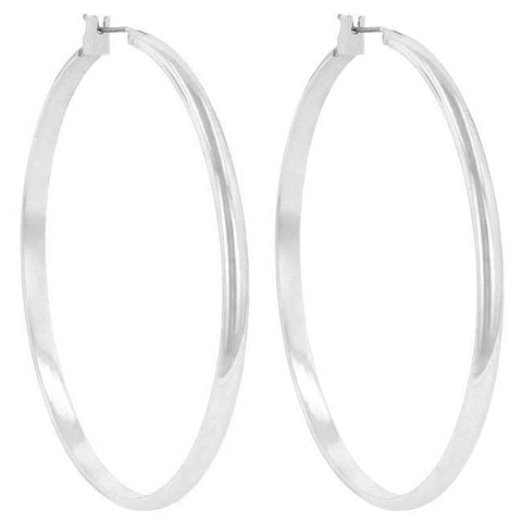 Flavia Silver Large Hoop Earrings | 52mm