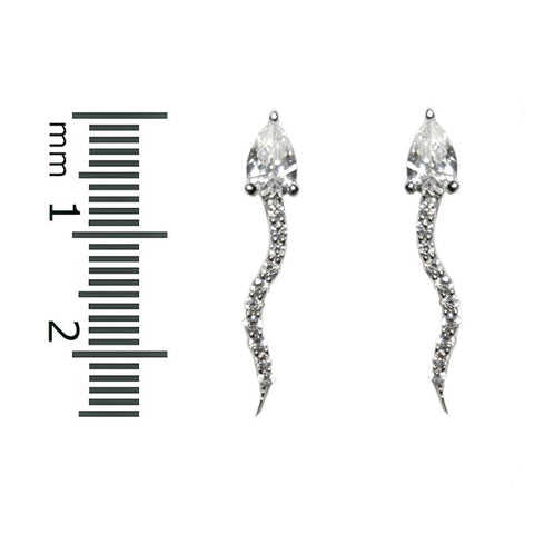Flavia Snake CZ Silver Stud Earrings