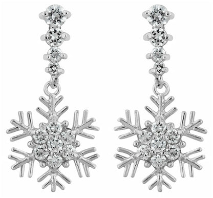 Telmae Snowflake  Drop Earrings | 2ct
