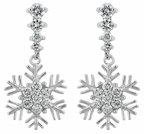 Telmae Snowflake  Drop Earrings | 2ct