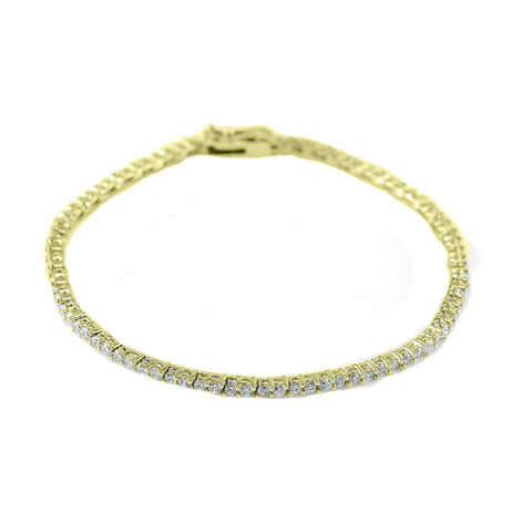Flossie Round Gold Tennis Bracelet – 7in  | 5ct