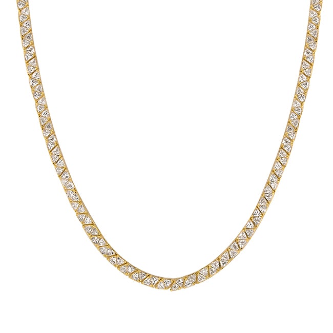 Freya Trillion 18k Gold Tennis Necklace | 60ct