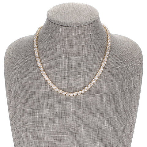 Freya Trillion 18k Gold Tennis Necklace | 60ct