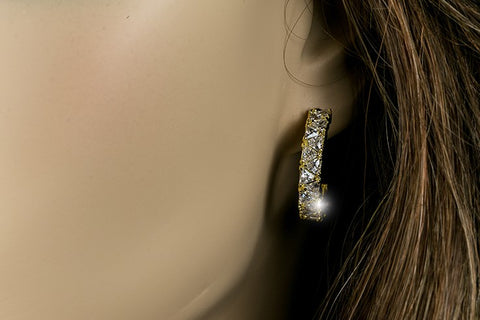 Freya Trillion Cut Gold Hoop Earrings | 4.5ct | 18k Gold
