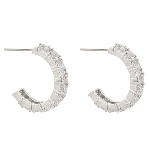Freya Trillion Cut Hoop Earrings | 4.5ct