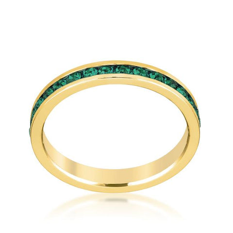 Gail Emerald Green Eternity Stackable Ring | 1ct | 18k Gold