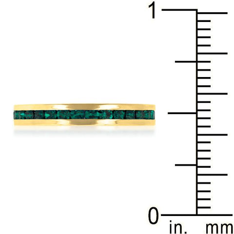 Gail Emerald Green Eternity Stackable Ring | 1ct | 18k Gold