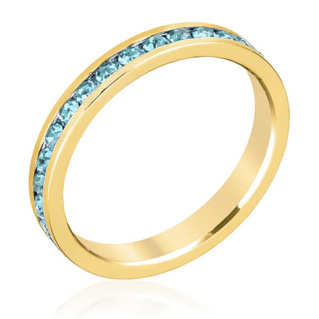 Gail Aqua Blue Eternity Stackable Ring | 1ct | 18k Gold