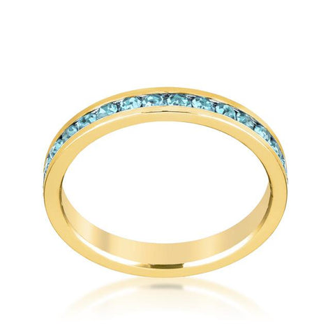 Gail Aqua Blue Eternity Stackable Ring | 1ct | 18k Gold