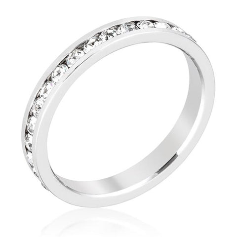 Gail Clear Round Eternity Stackable Wedding Ring | 1ct