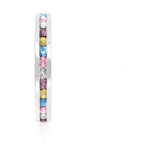 Gail Multi Color Eternity Stackable Wedding Ring | 1ct