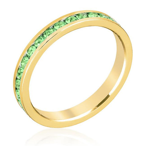 Gail Peridot Green Eternity Stackable Ring | 1ct | 18k Gold