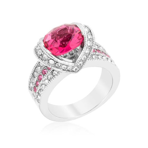 Garett Vintage Pink Oval CZ Ring | 2.8ct