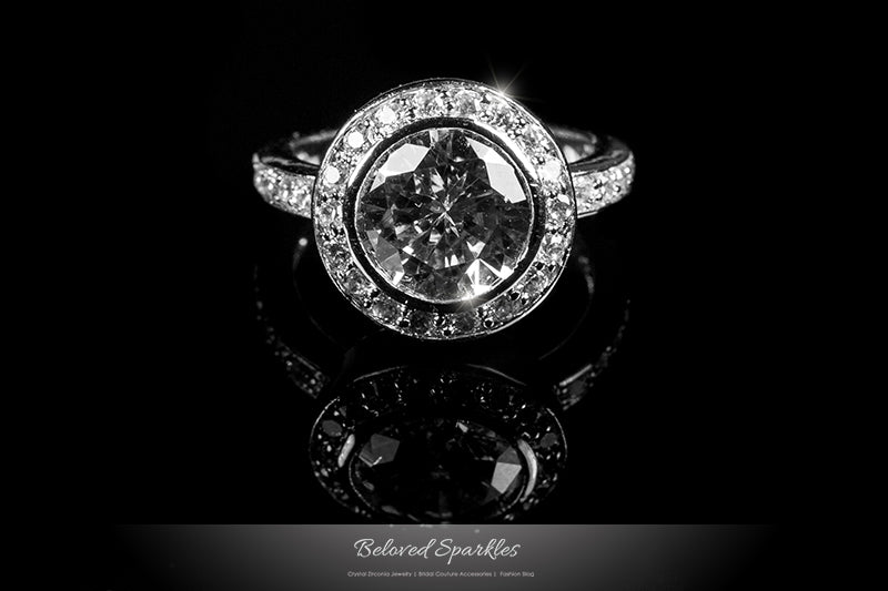 Gatsby Vintage 4ct Round Halo Engagement Ring | 5.5ct