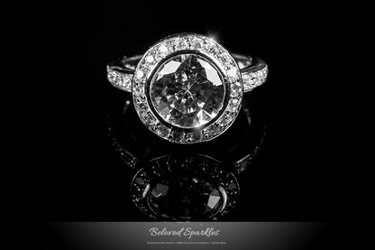 Gatsby Vintage 4ct Round Halo Engagement Ring | 5.5ct