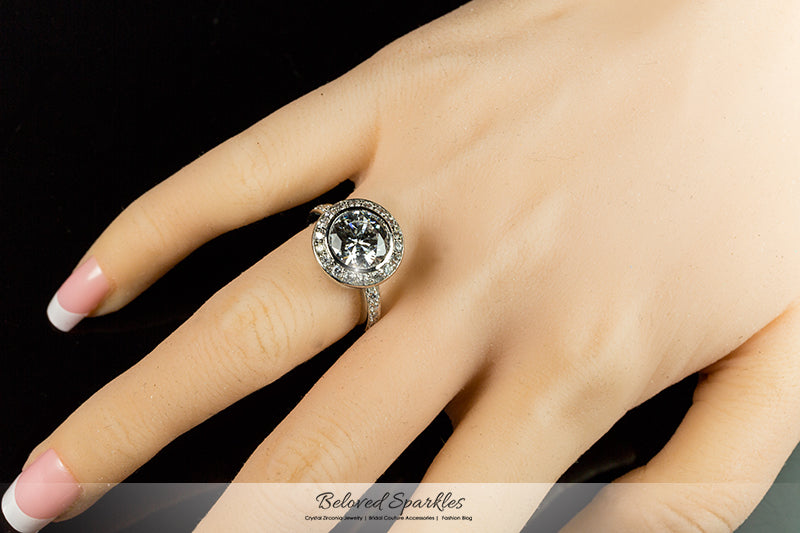 Gatsby Vintage 4ct Round Halo Engagement Ring | 5.5ct