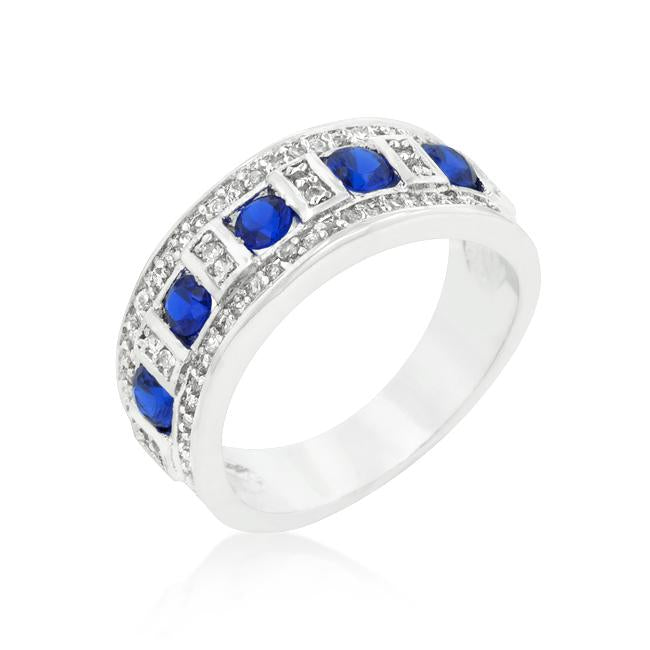 Gina Sapphire and Clear Encrusted Band Ring | 3ct