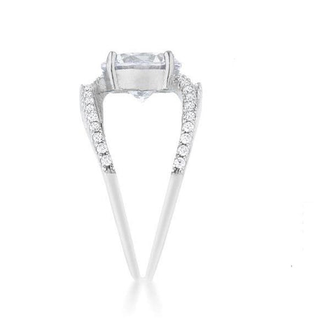 Girana 3ct Round CZ Contemporary Engagement Ring | 3.5ct