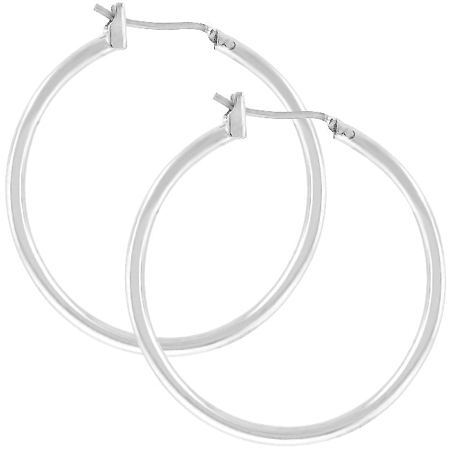Glem Small Silver Hoop Earrings | 32mm