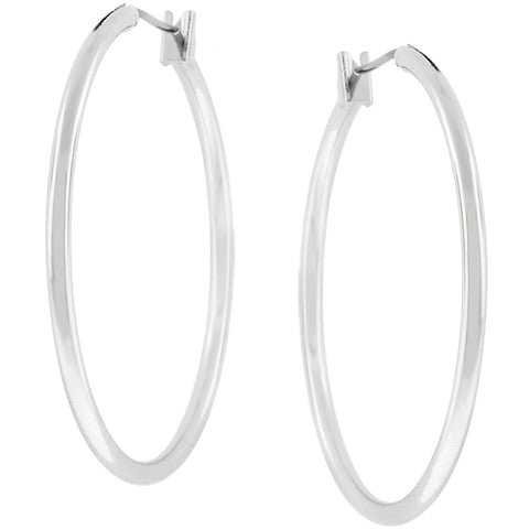 Glem Medium Silver Hoop Earrings | 38mm