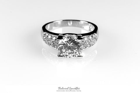 Greta Pave Cluster Round Cut Engagement Ring | 2.3ct