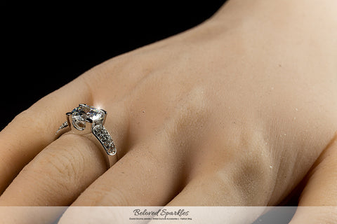 Greta Pave Cluster Round Cut Engagement Ring | 2.3ct