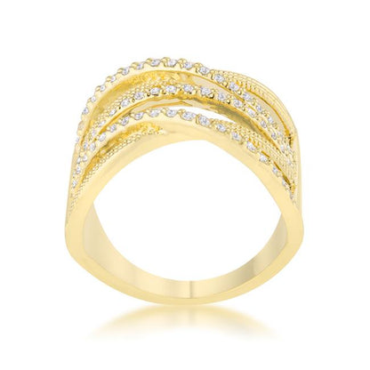 Greta 18k Gold Wide Cocktail Cable  Ring | 0.8ct