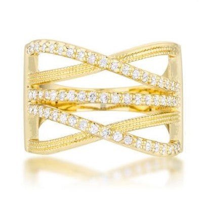 Greta 18k Gold Wide Cocktail Cable  Ring | 0.8ct
