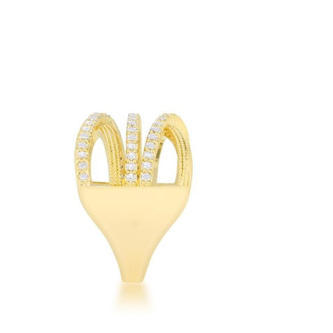 Greta 18k Gold Wide Cocktail Cable  Ring | 0.8ct