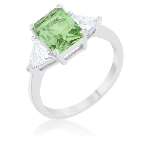 Gretchen 3ct Apple Green Radiant CZ Cocktail Ring | 4.5ct