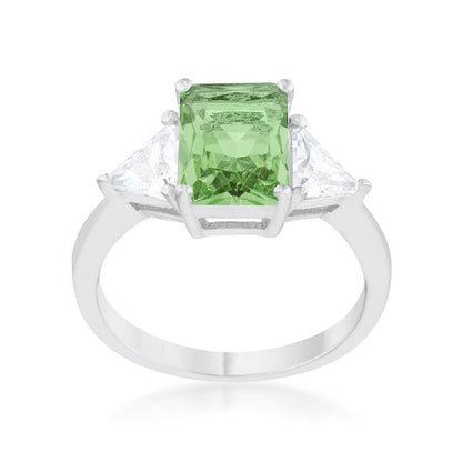 Gretchen 3ct Apple Green Radiant CZ Cocktail Ring | 4.5ct