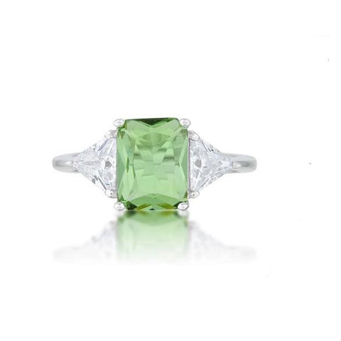 Gretchen 3ct Apple Green Radiant CZ Cocktail Ring | 4.5ct