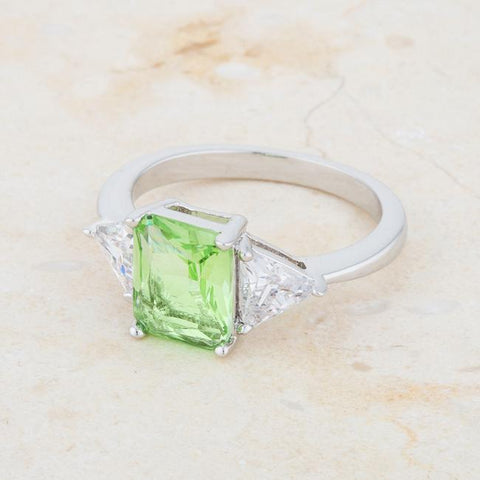 Gretchen 3ct Apple Green Radiant CZ Cocktail Ring | 4.5ct