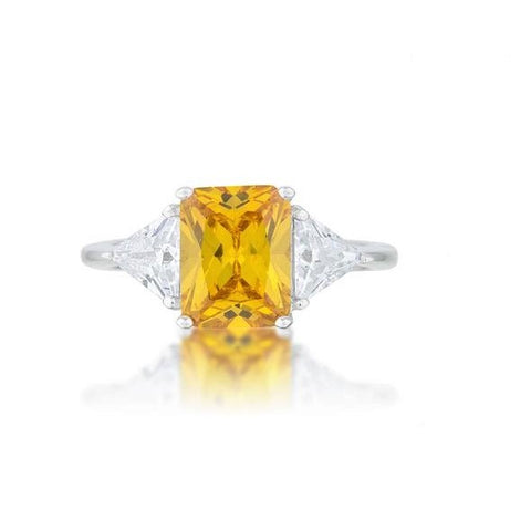 Gretchen 3ct Canary Radiant CZ Engagement Ring | 4.5ct