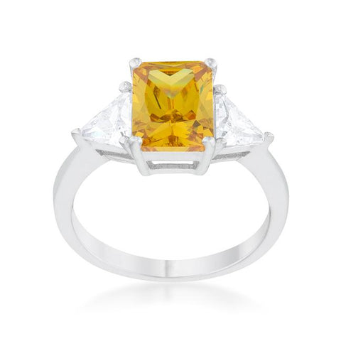 Gretchen 3ct Canary Radiant CZ Engagement Ring | 4.5ct