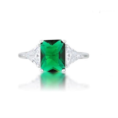 Gretchen 3ct Emerald Radiant CZ Engagement Ring | 4.5ct