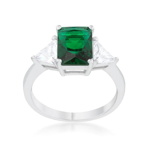 Gretchen 3ct Emerald Radiant CZ Engagement Ring | 4.5ct