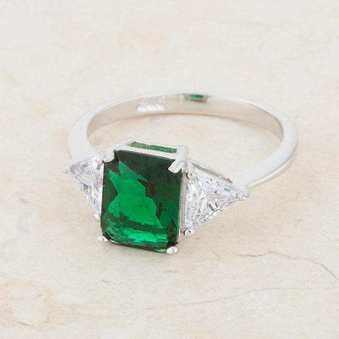 Gretchen 3ct Emerald Radiant CZ Engagement Ring | 4.5ct