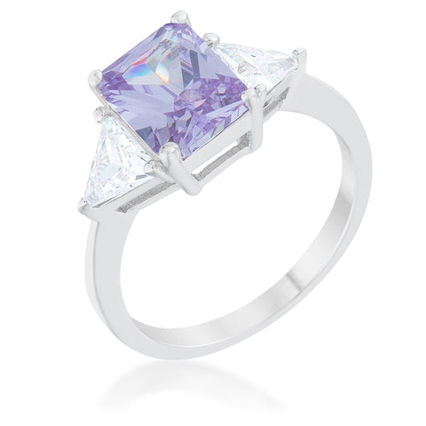 Gretchen Lt Amethyst Radiant CZ Cocktail Ring  | 4.5ct