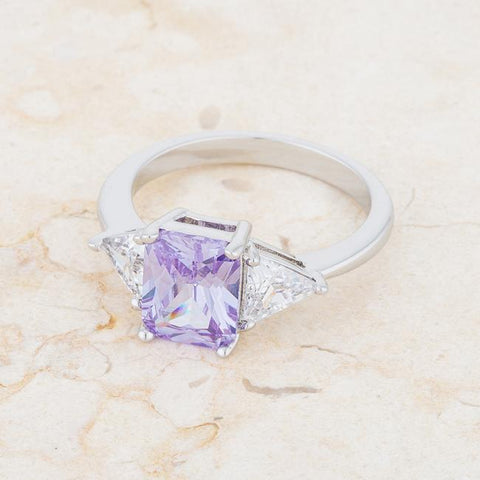 Gretchen Lt Amethyst Radiant CZ Cocktail Ring  | 4.5ct