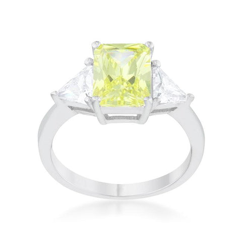 Gretchen 3ct Peridot Radiant CZ Cocktail Ring | 4.5ct