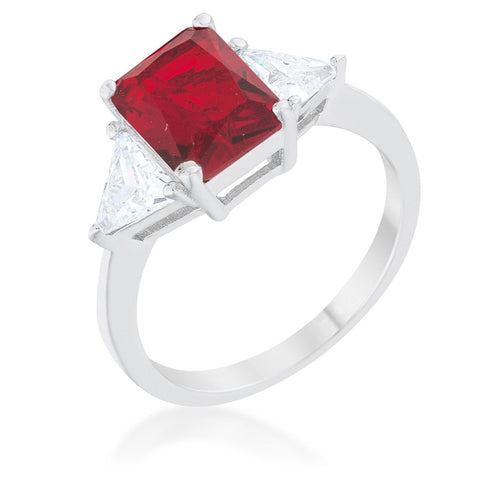 Gretchen 3ct Ruby  Radiant CZ Engagement Ring | 4.5ct