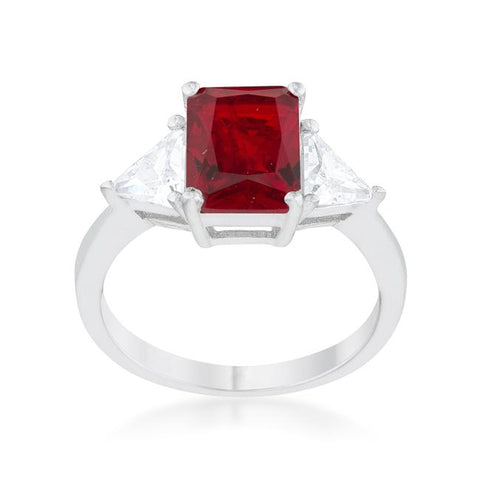 Gretchen 3ct Ruby  Radiant CZ Engagement Ring | 4.5ct