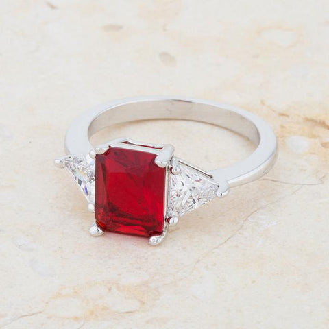 Gretchen 3ct Ruby  Radiant CZ Engagement Ring | 4.5ct