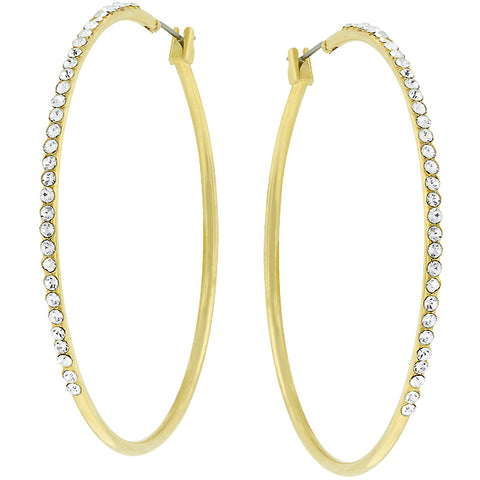 Gwen Large CZ Gold Hoop Earrings  | 18k Gold