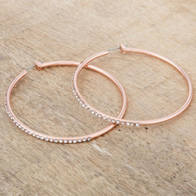 Gwen CZ Rose Gold Large Hoop Earrings
